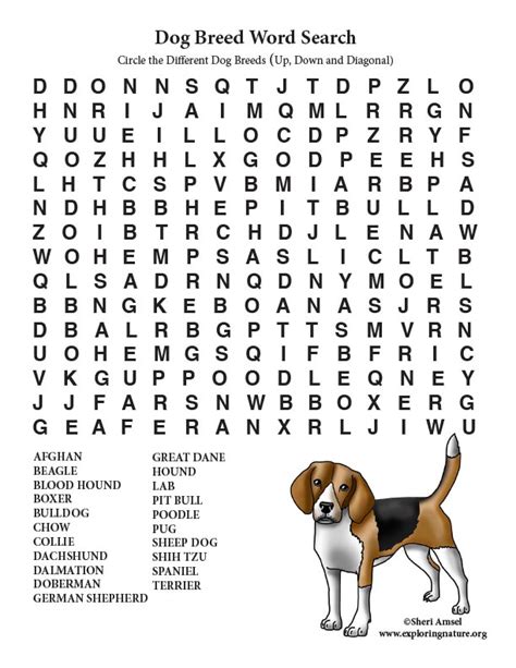 Dog Breed Word Search