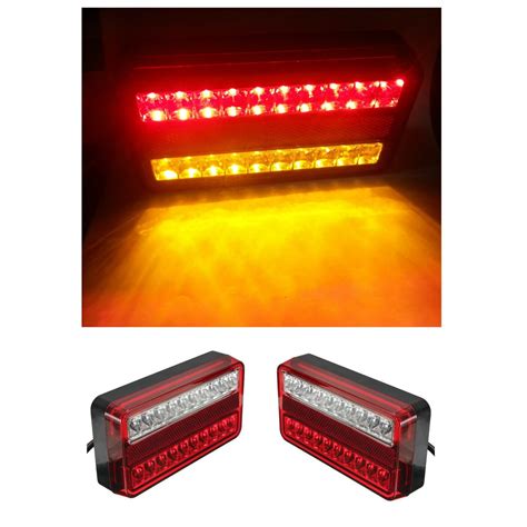 Set 2 Led Lampi Stop Auto Flexzon 4 Functii Pentru Remorca Camion