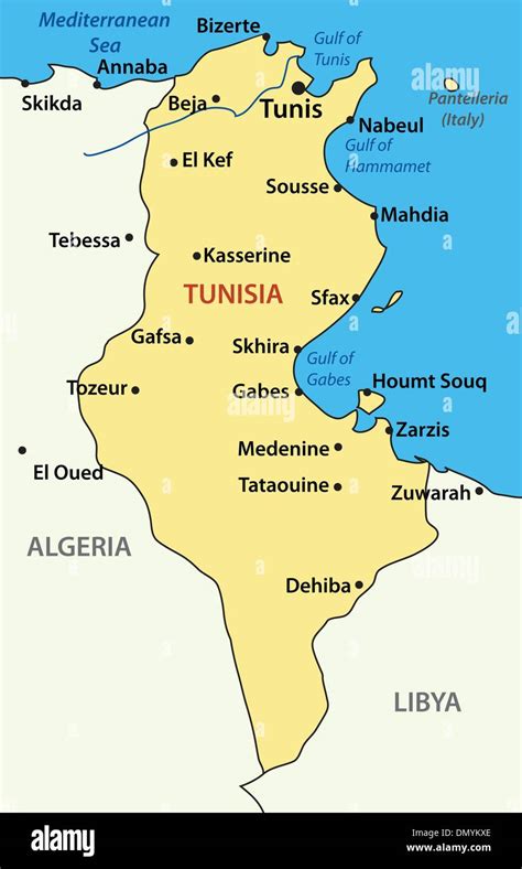 Vector Illustration Carte De La Tunisie Image Vectorielle Stock Alamy