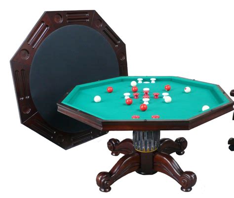 Berner Billiards 3 in 1 Table - Octagon 54" with Bumper Pool in Dark Walnut