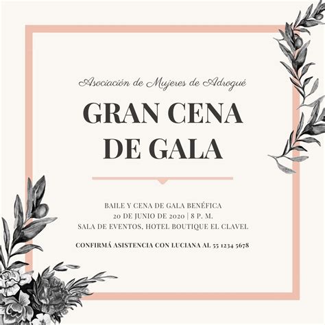 Explorá nuestras plantillas de invitaciones de gala Canva