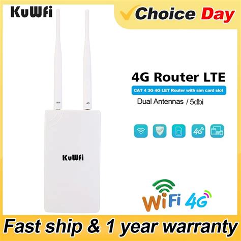 KuWFi Outdoor 4G LTE WiFi Router CAT4 300Mbps Wireless Router With Sim