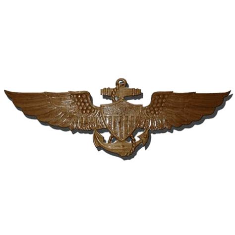 Navy Usn Pilot Aviator Wings Insignia Wooden Plaque