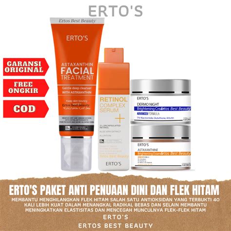 Jual Ertos Paket Whitening Penuuan Dini Dan Flek Hitam Anti Aging Wajah