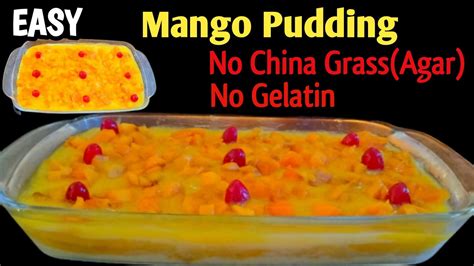 Easy Mango Pudding Recipe For Beginners Without Gelatin China Grass Agar 🍮🥭 Youtube