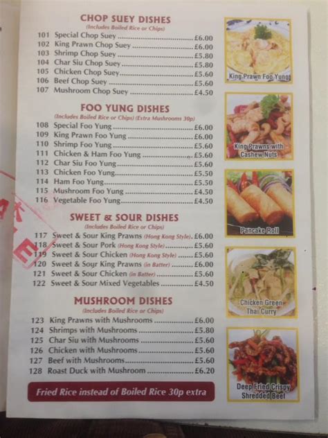 Menu at Phoenix Palace restaurant, Dundee