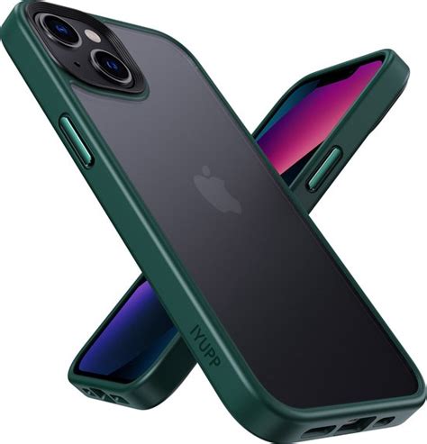 IYUPP Bumper Geschikt Voor Apple IPhone 13 Hoesje Groen X Zwart