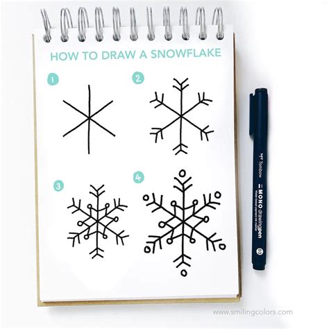 How To Draw A Snowflake Step By Step For Kids