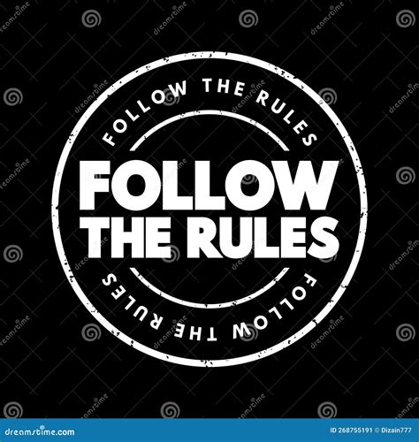 Follow The Rules Text Stamp Concept Background Stock Illustration