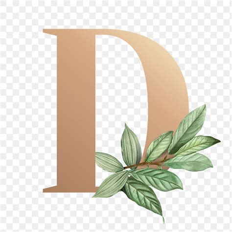 Botanical Capital Letter D Transparent Premium PNG Sticker Rawpixel