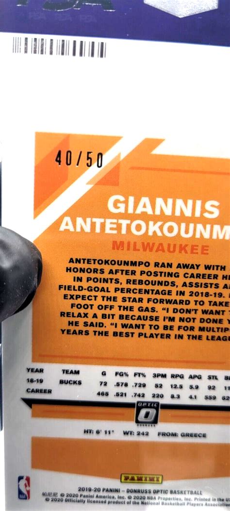 Donruss Optic Fast Break Blue Ssp D Giannis Antetokounmpo