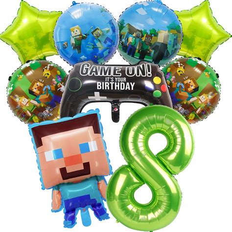 Pcs Pixel Miner Balloons Video Game Party Balloons Game Birthday