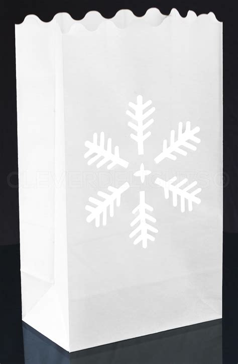 Amazon CleverDelights White Snowflake Luminary Bags 50 Count