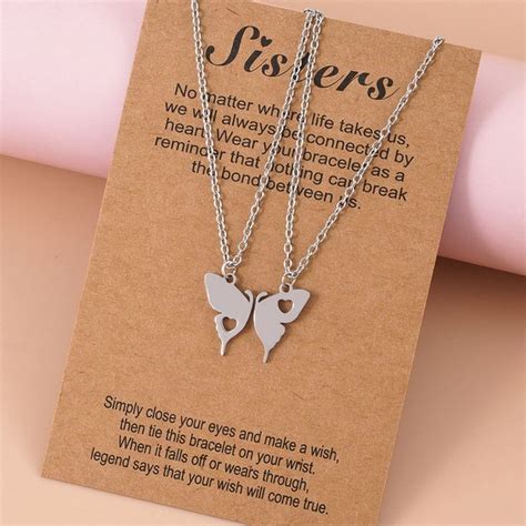 Bixorp Friends BFF Ketting Voor 2 Met Zilverkleurige Vlinder 2 Helften