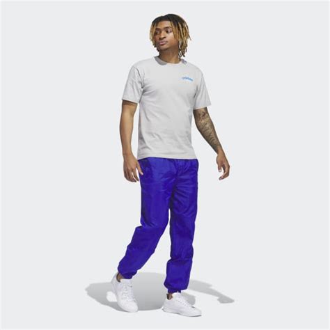 Adidas Premium Essentials Crinkle Nylon Pants Blue Adidas Australia