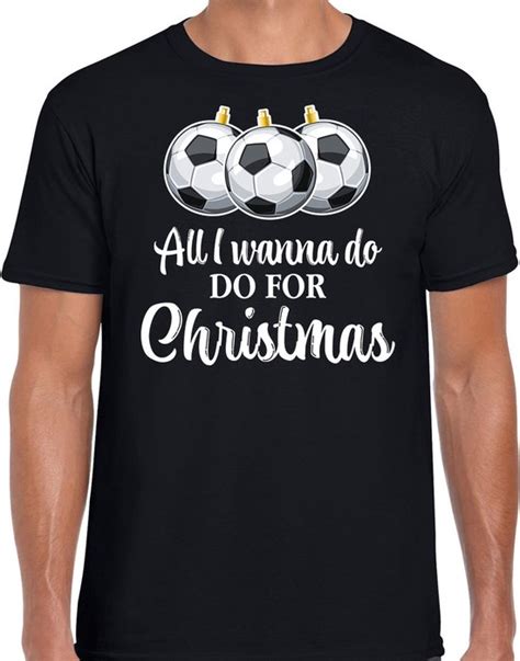 Bellatio Decorations Fout Voetbal Kerst T Shirt Sport Heren Zwart