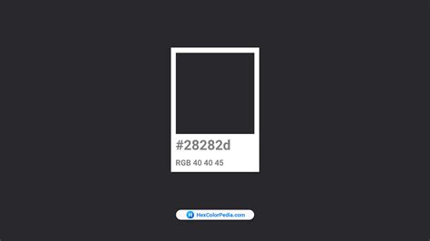 Pantone 19 4007 Tcx Anthracite Color 28282d Hex Color Conversion