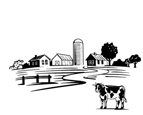 Farmland Clip Art Black And White