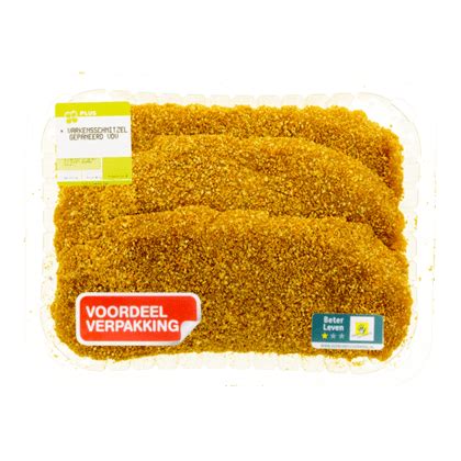 PLUS Beter Leven Gepaneerde Schnitzel 1 Kilo Varkensvlees