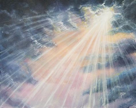 Sun Rays Light From Heaven Painting by Rick Berube - Pixels