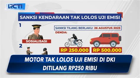 Motor Tak Lolos Uji Emisi Di DKI Ditilang Rp250 Ribu Mulai 26 Agustus