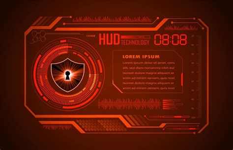 Premium Vector Hud Closed Padlock On Digital Background Cyber Security