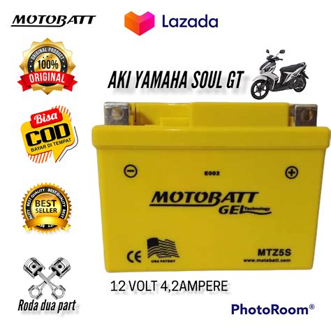 Aki Kering Yamah Soul Gt Merk Motobatt Mtz5s Aki Motobatt Original