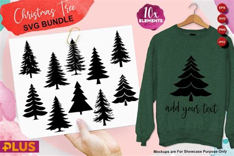 Christmas Tree Silhouette SVG Bundle Winter Decorations