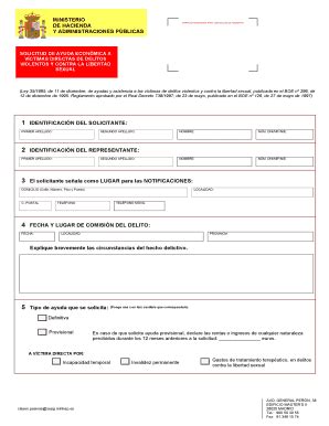 Fillable Online Solicitud De Ayuda Econmica A Vctimas Directas De Fax