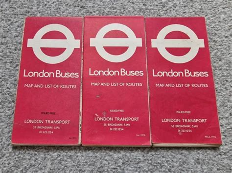 LONDON BUSES MAP And List Of Routes X3 1972 And 1976 3 00