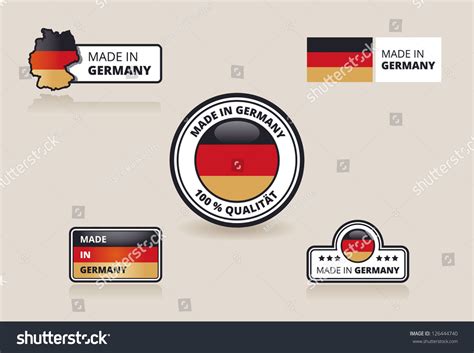 Collection Made Germany Labels Badges Stickers Stock Vector Royalty