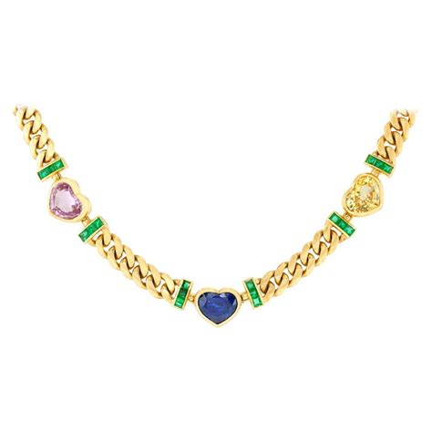 Bvlgari Multicolor Sapphire Flower Necklace At 1stdibs Bvlgari Flower