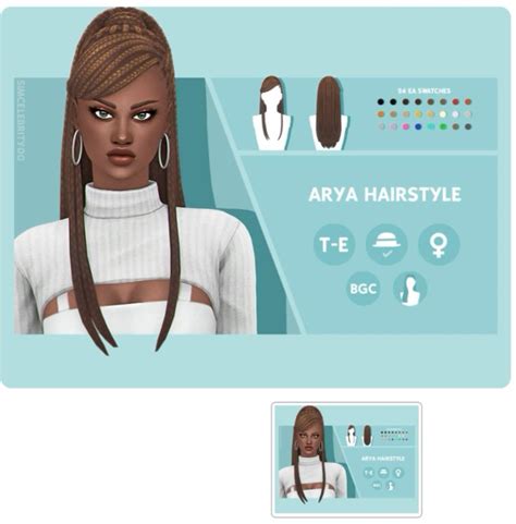 Arya Hairstyle In Sims Sims Hair Sims Anime