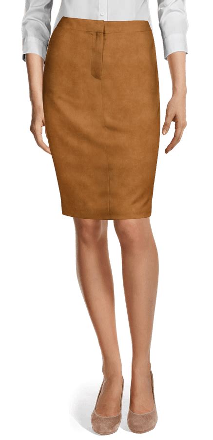 Camel Velvet Skirt Suit Sumissura