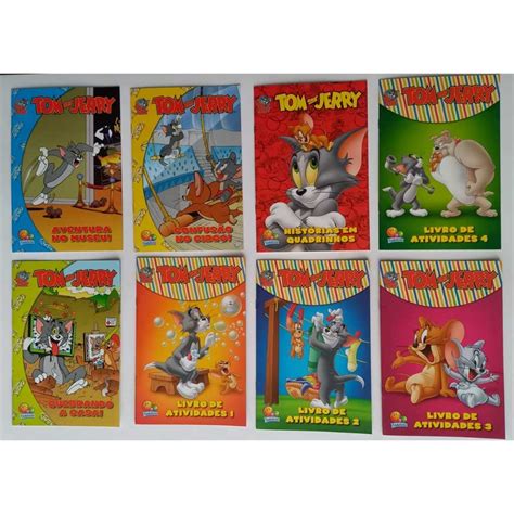 8 Livrinhos de TOM e JERRY Colorir Histórias Atividades Quadrinhos