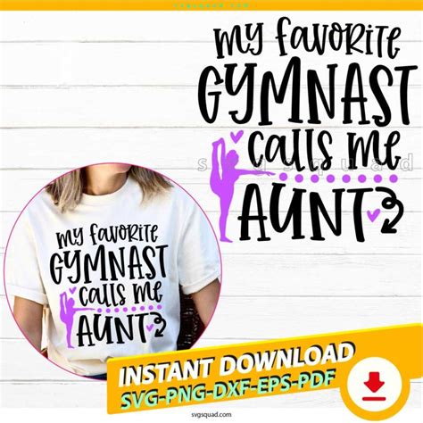 Gymnast Aunt Svg Png Gymnastics Aunt Shirt Svg Cricut