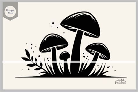 Mushroom SVG File Clipart Silhouette DXF Graphic By DESIGNS NOOK