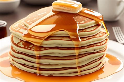 Premium Ai Image Photo Pancakes With Butter And Honey