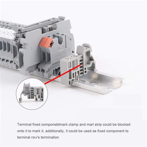 E Uk Din Rail Terminal Blocks End Stopper Bracket Grey Terminal Block