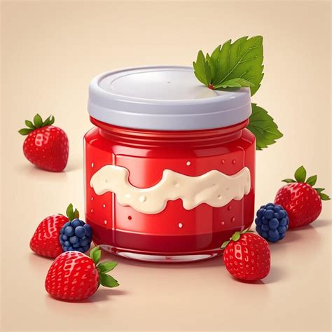 Premium Photo Strawberry Jam Cartoon Vector Icon Illustration Food