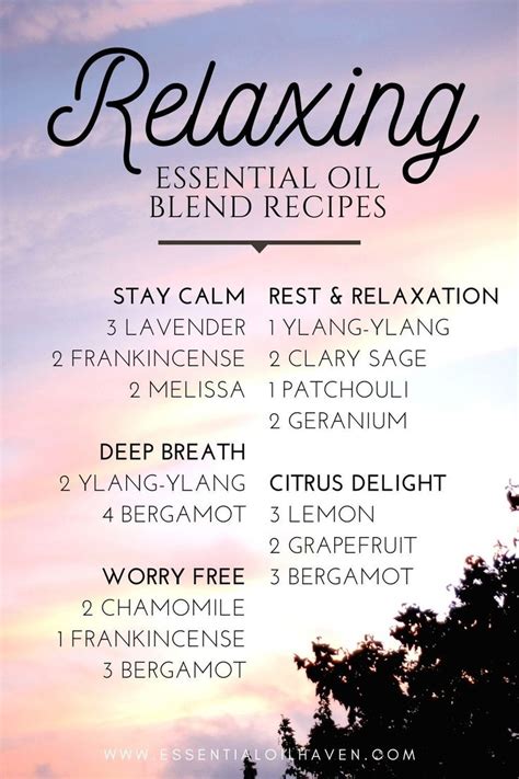 Easy Relaxing Essential Oil Blends To Make At Home In Relaxing