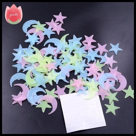 Jual New Arrival Wall Stiker Sticker Bintang Bulan Moon Star Glow