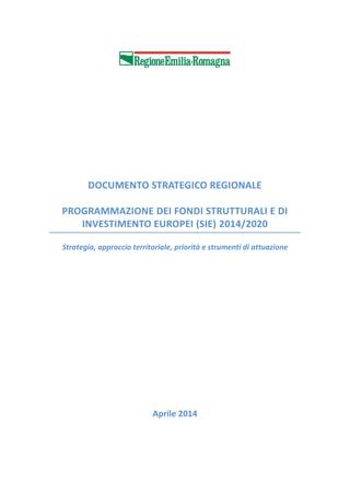 Programmazione Dei Fondi Strutturali E Di Investimento Europei SIE