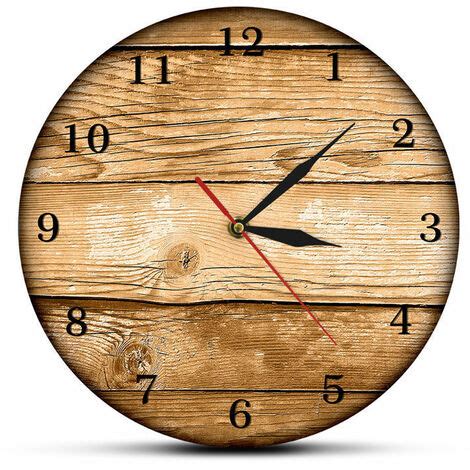 Horloge murale en bois 100 silencieuse sans tic tac diamètre 33 cm