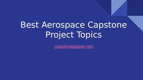 Pptx Best Aerospace Capstone Project Topics Dokumentips