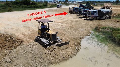 Amazing Episode Many Teams Dump Truck Unloading Soil With Komatsu