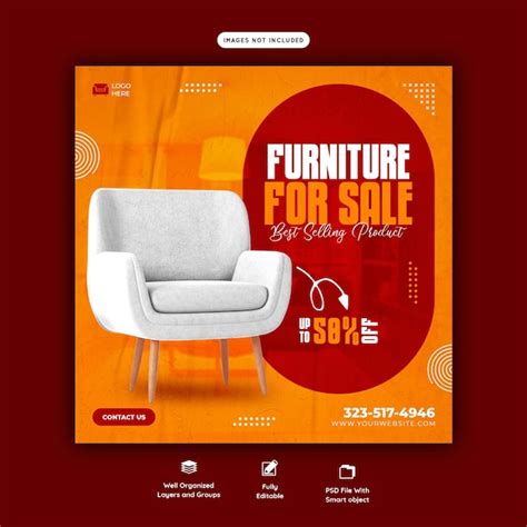 Premium PSD Furniture Sale Social Media Banner Template