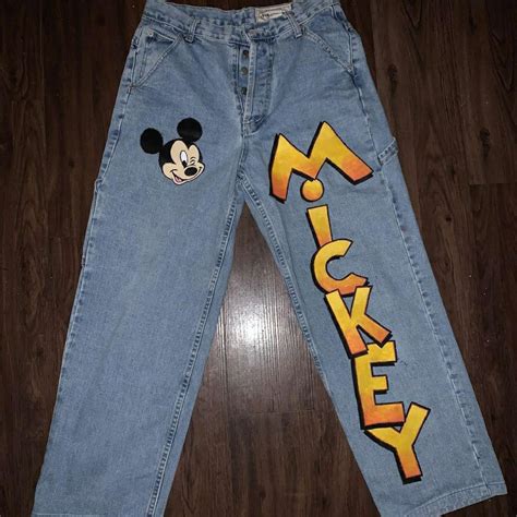 Mickey Mouse Jeans, Custom Mickey Mouse Jeans, Disneyland Jeans, Custom Disneyland Jeans, Mickey ...