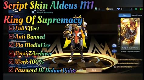 Script Skin Aldous King Of Supremacy M Full Effect Tebaru