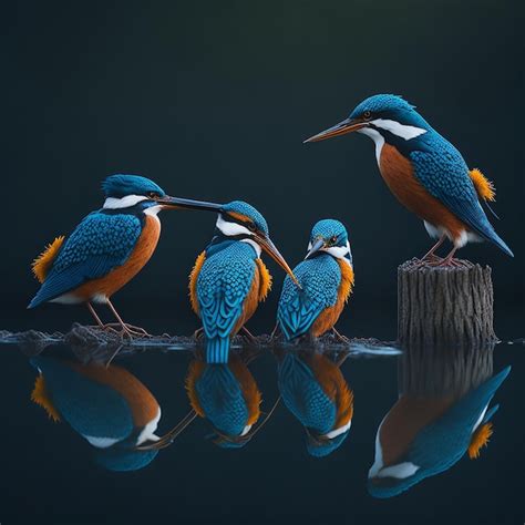 Un P Jaro Con Plumas Naranjas Y Azules Est Parado Sobre Un Poste De